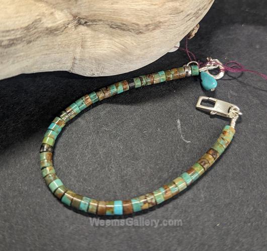 Turquoise SS bead Bracelet by Cliff Sprague
